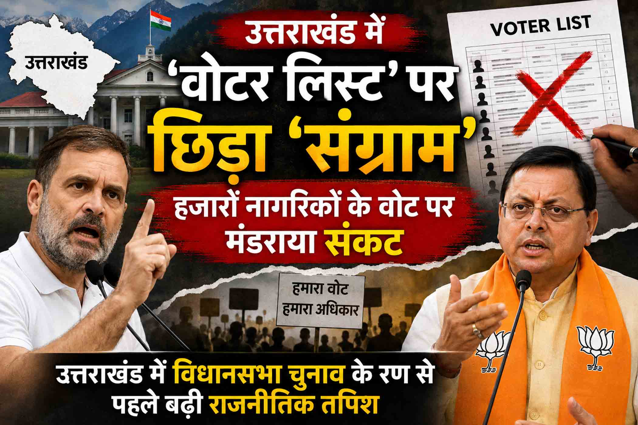 ‘वोटर लिस्ट’ पर उत्तराखंड में छिड़ा ‘संग्राम’,हजारों नागरिकों के वोट पर मंडराया संकट